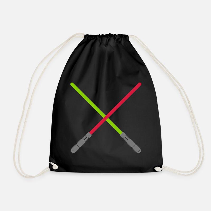 Lichtschwert Laserschwert Lichtschwerter gekreuzt - Turnbeutel - Schwarz