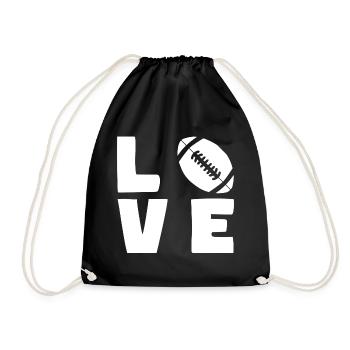 American Football Rugby LOVE Sport - Drawstring Bag - black - Front