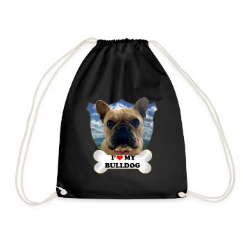love bulldog - Drawstring Bag - black - Front