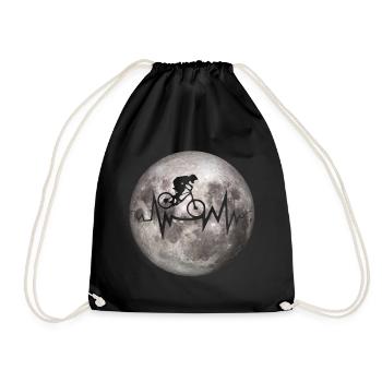 Crazy MTB Moon Heartbeat - Drawstring Bag - black - Front