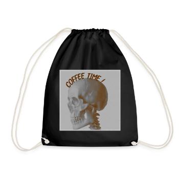 coffee time skull - Sac de sport léger - noir - Devant