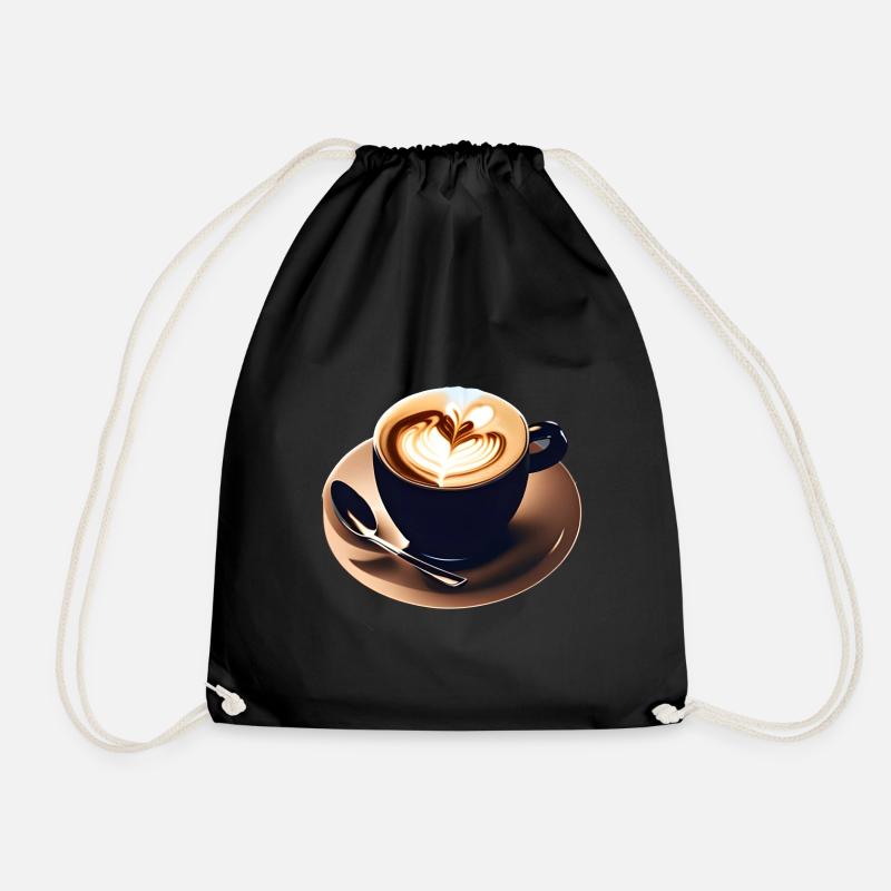 Kaffee Tasse - Turnbeutel - Schwarz