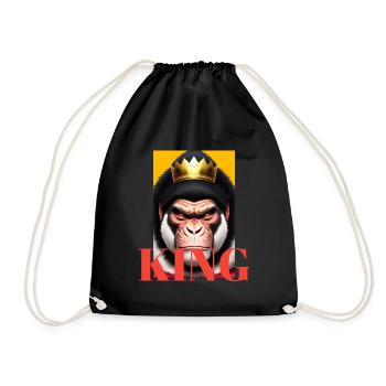Gorilla King - Drawstring Bag - black - Front