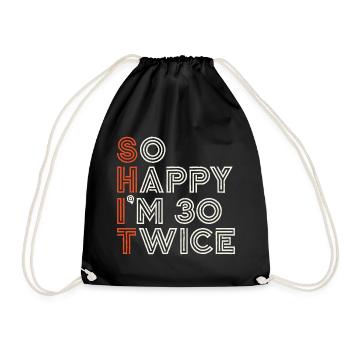 60th Birthday 60th Years Birthday Saying Funny - Drawstring Bag - black - Front