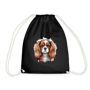 Cavalier King Charles Spaniel, Chien, Canine, Mignon - Sac de sport léger - noir - Devant