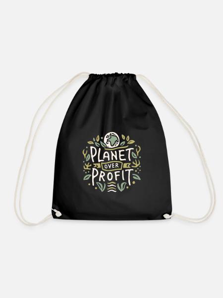 Planet over profit activisme sauver la planète - Sac de sport léger - noir
