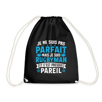 Je suis rugbyman et c'est presque pareil - Sac de sport léger - noir - Devant