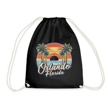 Florida, Orlando, USA, America - Drawstring Bag - black - Front