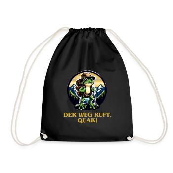 Der Weg ruft Frosch Wanderlust Design - Turnbeutel - Schwarz - Vorne