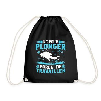 né pour plonger forcé de travailler - Sac de sport léger - noir - Devant
