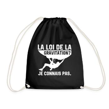 la loi de la gravitation je connais pas - Sac de sport léger - noir - Devant
