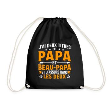 J'ai deux titres papa beau-papa - Sac de sport léger - noir - Devant