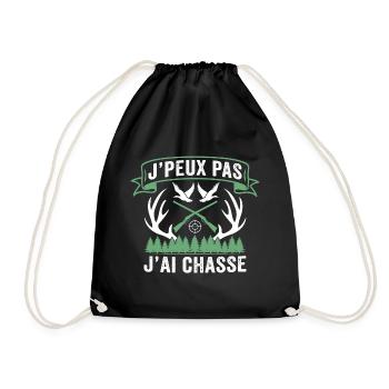 je peux pas j'ai chasse - Sac de sport léger - noir - Devant