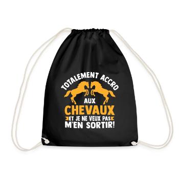 totalement accro aux chevaux cadeau cheval cavalie - Sac de sport léger - noir - Devant