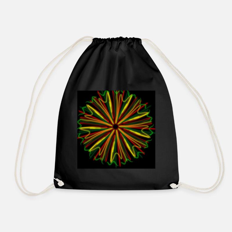 Colorful geometric abstract star - Drawstring Bag - black