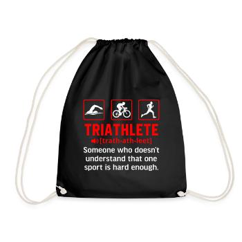 Triathlete definition - Drawstring Bag - black - Front