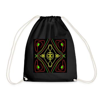 Abstract, symmetrical and colorful figure - Drawstring Bag - black - Front