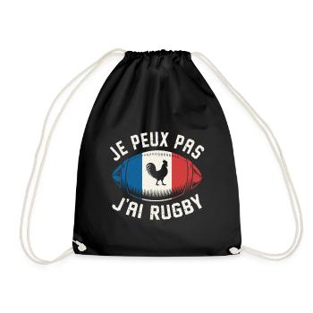 Je peux pas j'ai rugby - Sac de sport léger - noir - Devant