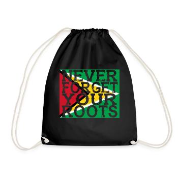 never forget roots home Guyana - Turnbeutel - Schwarz - Vorne