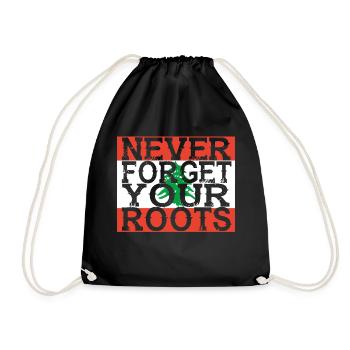 never forget roots home Libanon - Turnbeutel - Schwarz - Vorne