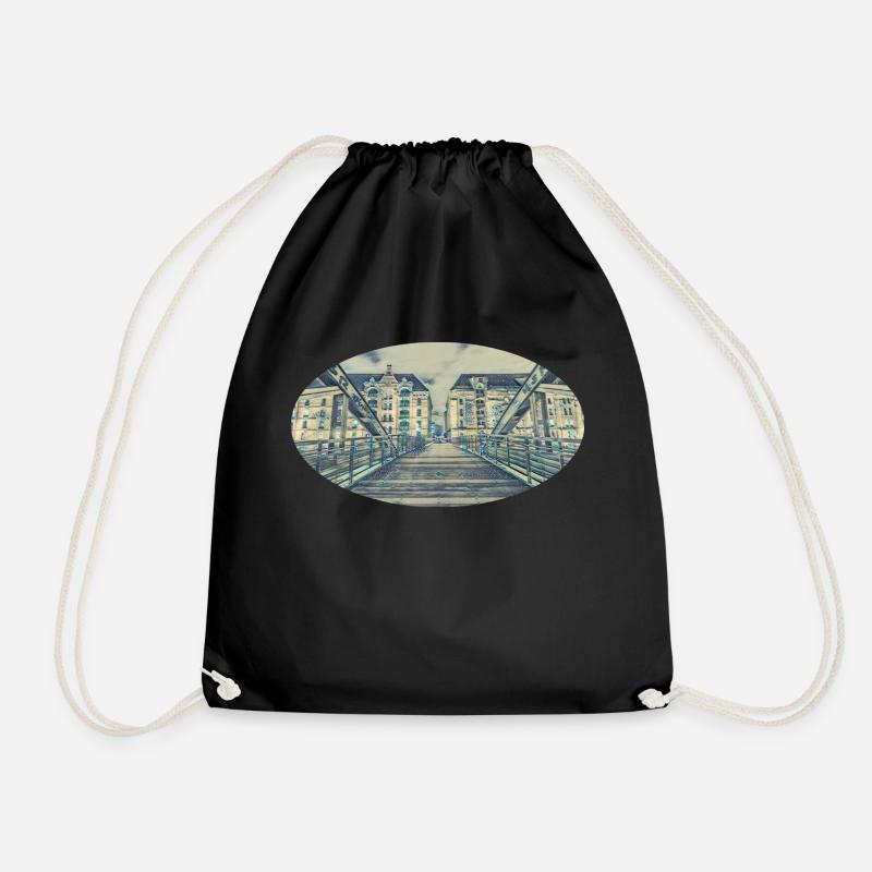 Architecture - Drawstring Bag - black