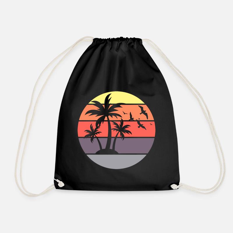 Palm Beach - Drawstring Bag - black