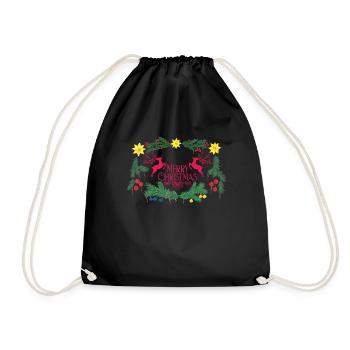 Noël - Arbre de Noël - Vacances du Père Noël - Sac de sport léger - noir - Devant