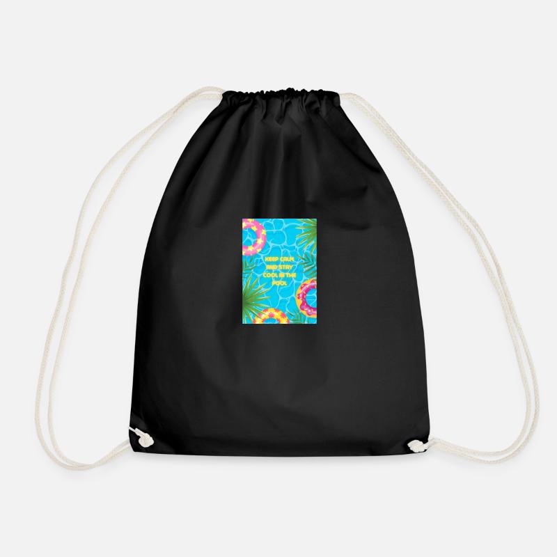 Poolside Chill - Drawstring Bag - black
