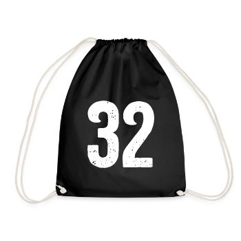 32 Numbers White - Drawstring Bag - black - Front