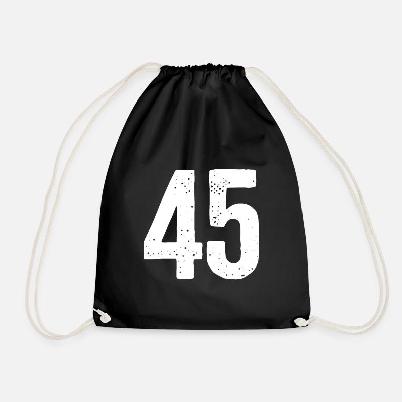 45 Numéros Blanc - Sac de sport léger - noir