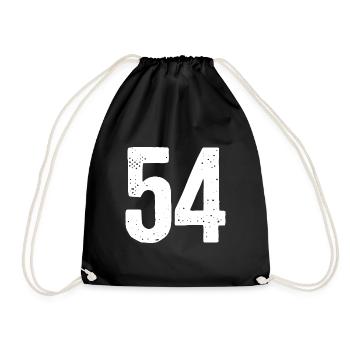 54 Numbers White - Drawstring Bag - black - Front