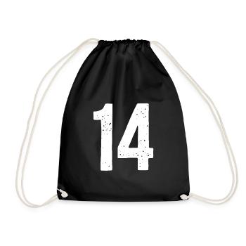 14 Chiffres Blanc - Sac de sport léger - noir - Devant
