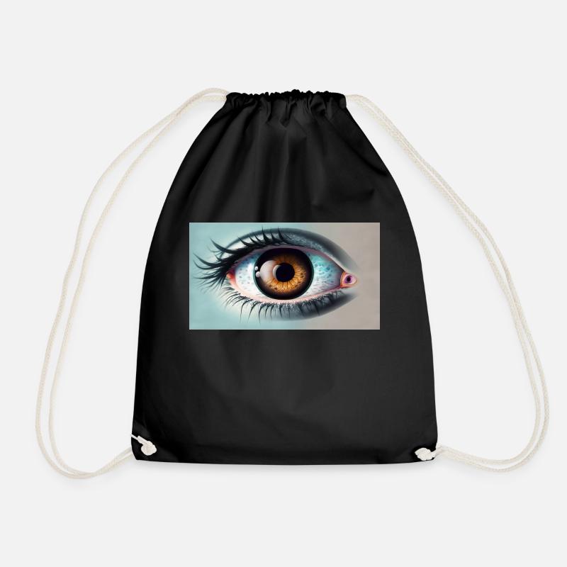eye - Drawstring Bag - black