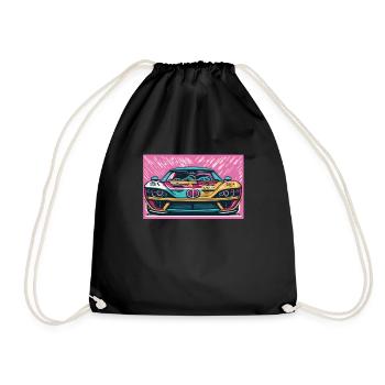 Voiture de course des années 70 - Sac de sport léger - noir - Devant