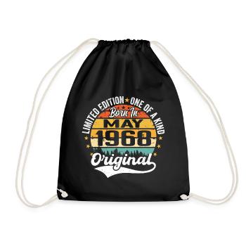 Cadeau d’anniversaire mai 1968 né en mai 1968 - Sac de sport léger - noir - Devant