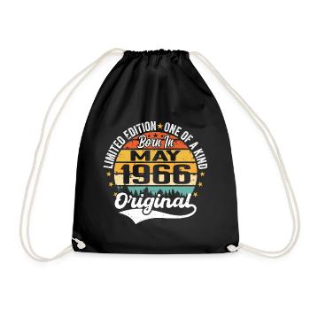 Cadeau d’anniversaire mai 1966 né en mai 1966 - Sac de sport léger - noir - Devant