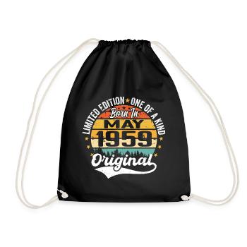 Cadeau d’anniversaire mai 1959 né en mai 1959 - Sac de sport léger - noir - Devant