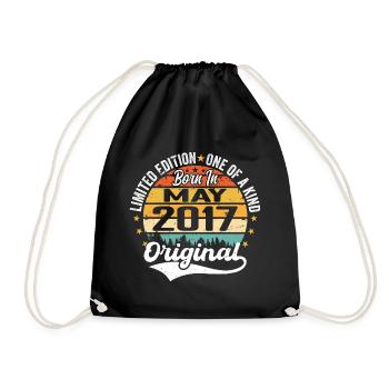 May 2017 Birthday Gift Born In May 2017 - Drawstring Bag - black - Front