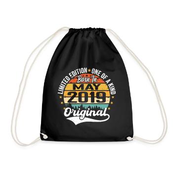 May 2019 Birthday Gift Born In May 2019 - Drawstring Bag - black - Front