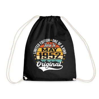Mai 1952 Geburtstagsgeschenk geboren im Mai 1952 - Turnbeutel - Schwarz - Vorne