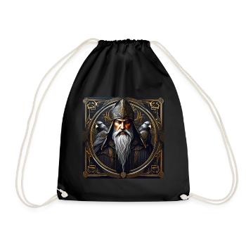 Mystic Magician with Ravens - Drawstring Bag - black - Front