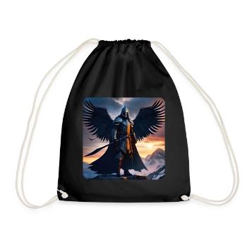 Fantasy Angel Knight - Drawstring Bag - black - Front
