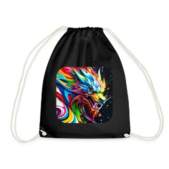 Cooler Chinesischer Drache im Graffiti Style - Turnbeutel - Schwarz - Vorne