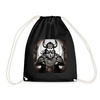 Proud Viking Warrior Germanic - Drawstring Bag - black - Front