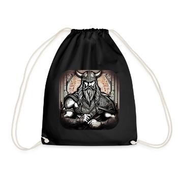 Proud Viking Warrior Germanic - Drawstring Bag - black - Front