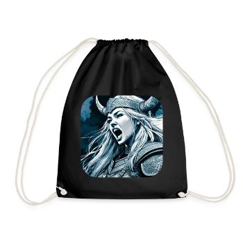Proud Viking Germanin Shieldmaiden - Drawstring Bag - black - Front