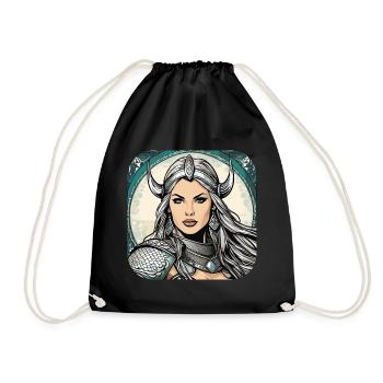 Proud Viking Germanin Shieldmaiden - Drawstring Bag - black - Front