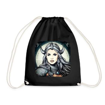 Proud Viking Germanin Shieldmaiden - Drawstring Bag - black - Front