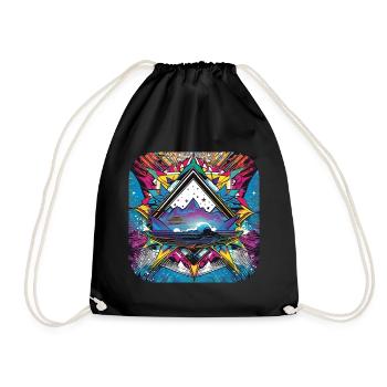 Motif psychédélique II - Sac de sport léger - noir - Devant