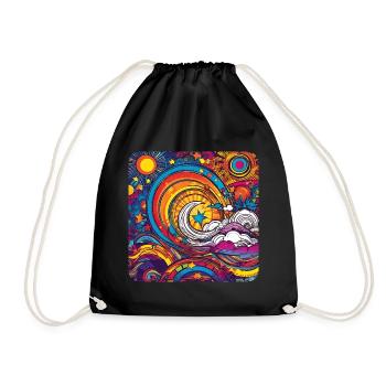 Motif psychédélique IV - Sac de sport léger - noir - Devant